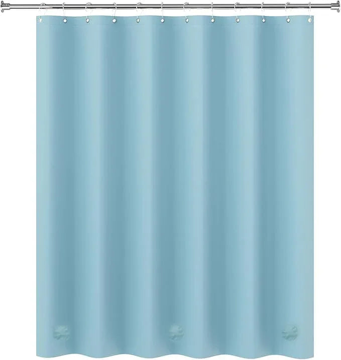 AmazerBath Teal Shower Curtain Plastic 72x72 Inches, Premium PEVA Shower Curtain with 3 Big Weighted Stones and 12 Rustproof Grommets - ModernBath