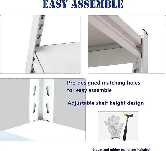 Garage Shelving Adjustable 3 Tier Heavy Duty Metal Storage Shelves Adjustable Utility Rack Organization for Kitchen, Pantry, Closet, Garage, Office 31.5" W x 15.75" D x 31.5" H, White - ModernBath