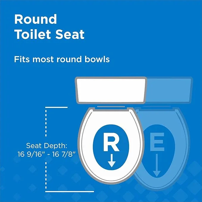 Gerber Round Front Toilet Seat with Cover, Standard Close, Quick & Easy Install, Heavy-Duty Plastic, Durable & Fade-Resistant, White GC55012043 - ModernBath