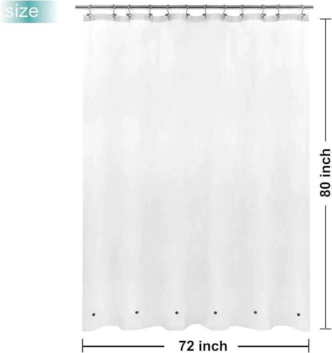 Mrs Awesome Long Shower Curtain Liner with 6 Magnets 72 x 80 inch Frosted Thick PEVA Waterproof Plastic Shower Curtain 72x80, Frost - ModernBath