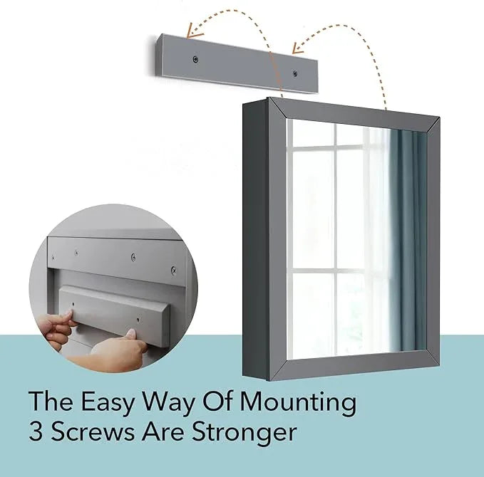 Bathroom Cabinet - Large Single Door 24x30 inchs Wall Cabinet Mirror Medicine Cabinet with Facial Tissues Slot and Multifunctional Storage Area - ModernBath