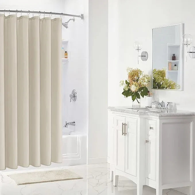 Gibelle Long Shower Curtain Liner 72 x 78 Inches, Beige Shower Curtain Liner, Washable Waterproof Fabric Bathroom Shower Curtain Set - ModernBath