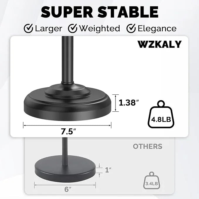 Black Toilet Paper Holder Stand, Matte Black Toilet Paper Holder Free Standing, Post Pivoting Design & Stable Weighted Base SUS304 Stainless Steel for Bathroom(Mega Roll) - ModernBath