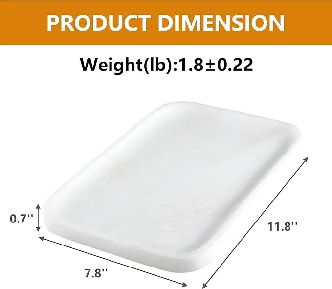 Karibiber Vanity Tray, 11.8inch Marble Bathroom Tray for Countertop, White Marble Bathroom Dresser, Stone Serving Tray for Kitchen Counter, Storage Organizer for Decor, Perfume, Jewelry - ModernBath