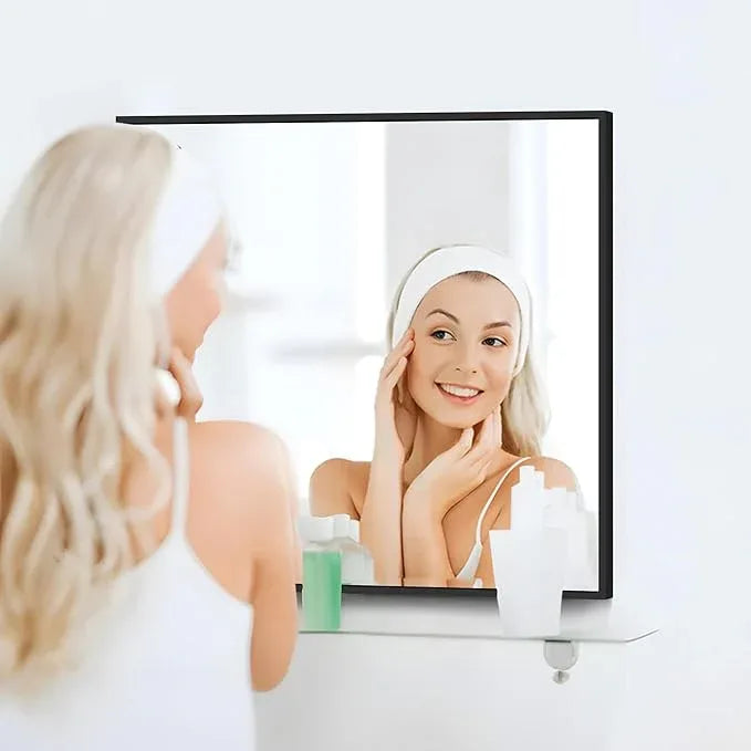 COFENY Black Bathroom Mirror for Wall, 30x30 Inch Rectangle Mirrors with Metal Frame, Modern Vanity Wall Square Mirror for Bathroom Living Room, Entryway Hangs Horizontal or Vertical - ModernBath