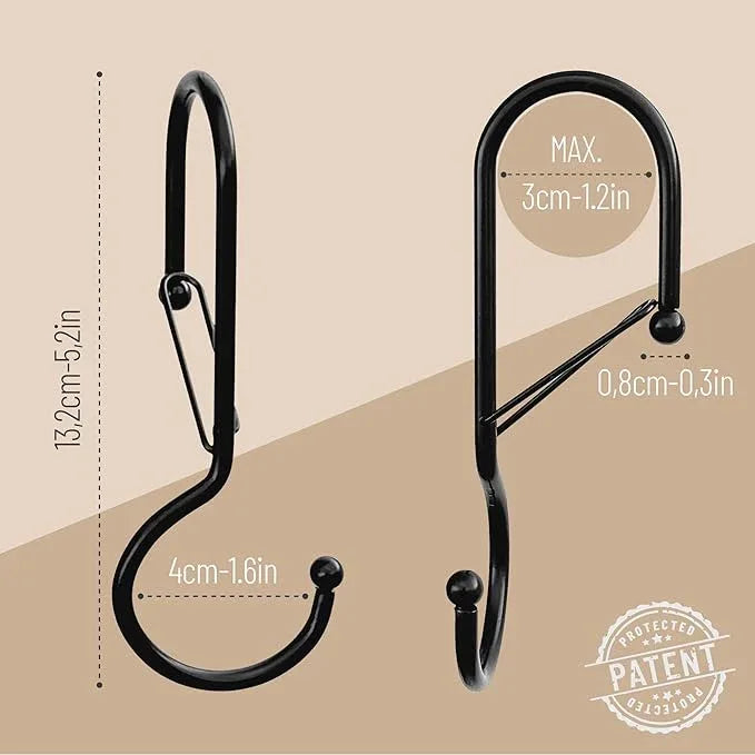 Blau Marité 6 Purse Hanger for Closet. Tote Hanger. S-Shaped Hooks S Hooks Twist Design. Anti Drop S-Shaped Hook for Hanging Handbags with Safety Buckle to Prevent Falls. Heavy Duty. (Black, Twisted) - ModernBath