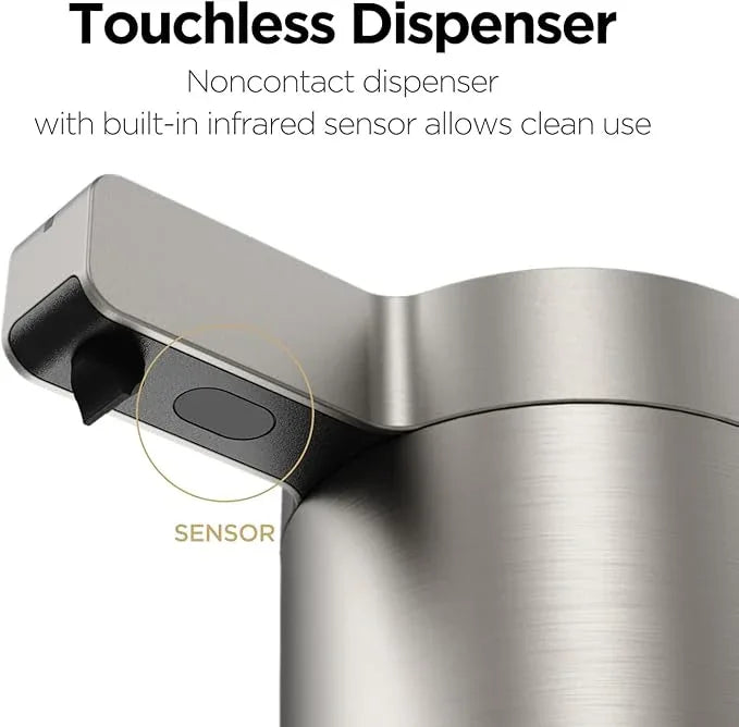 Automatic Liquid Soap Dispenser Stainless Steel Touchless Hand Soap Dispenser with Waterproof IPX5 Motion Sensor Dish Soap Dispenser for Kitchen Bathroom (Rechargeable (White)) - ModernBath