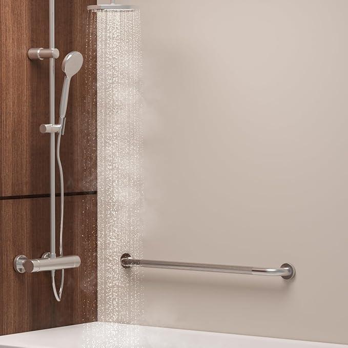 32 Inch Anti Slip Shower Grab Bar, Munzong 2 Pack Stainless Steel Bathroom Grab Bar, Brushed Nickel Knurled Bathroom Balance Bar,Safety Hand Rail Support Handicap Elderly Senior Assist Bath Handle - ModernBath