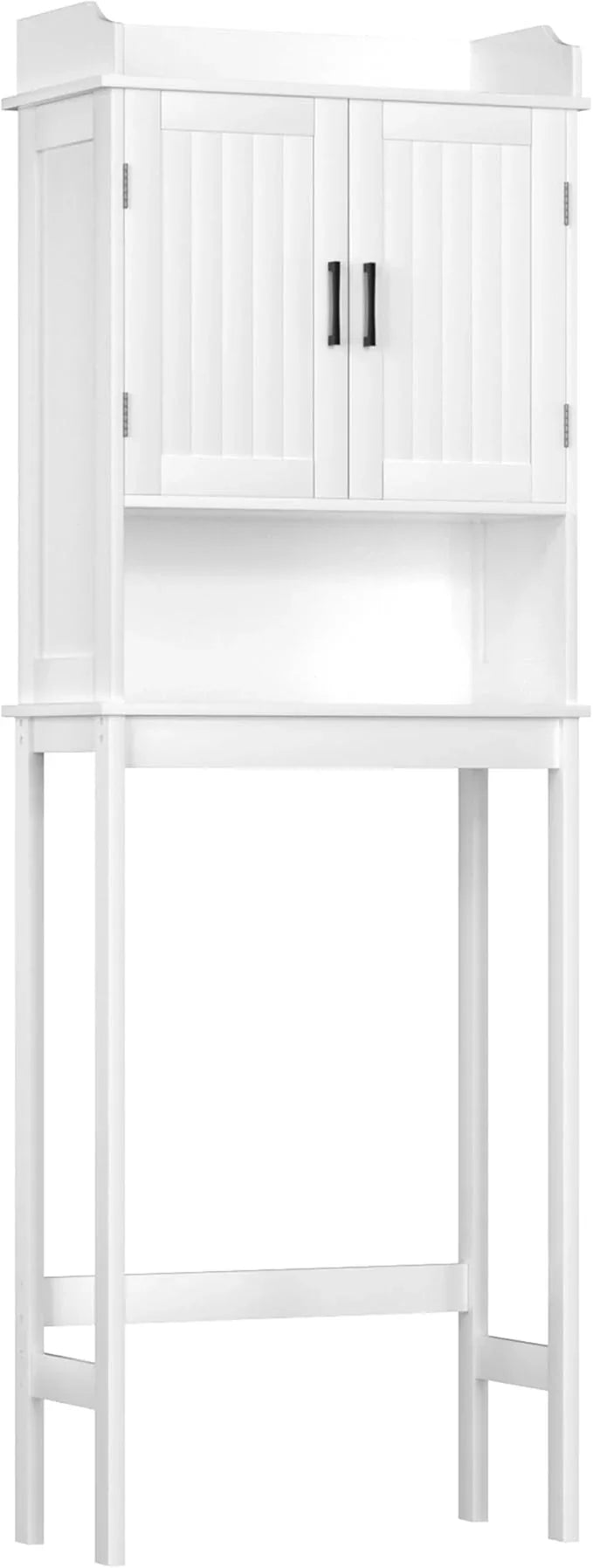 VEIKOU Over The Toilet Storage Cabinet, Bathroom Cabinet, Freestanding Over The Toilet Storage/Adjustable Shelf Rack, White - ModernBath