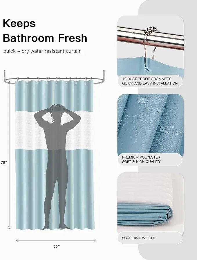 Bathroom Accessories Set,Blue Bathroom Set,24 Pieces Bathroom Accessory Set with Shower Curtain,Trash Can for Bathroom Accessories Décor and Home Gifts - ModernBath