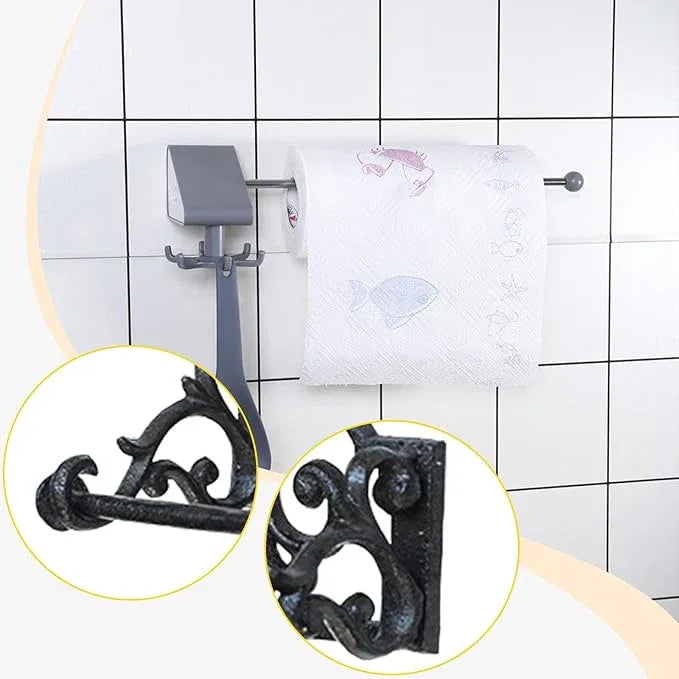 Paper Towel Holder, Tissue Roll Stand Home Decor, Rustic Toilet Paper Holder Hanger for Farmhouse Apartment Bathroom Kitchen - ModernBath
