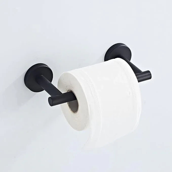 Matte Black Toilet Paper Holder Wall Mount, Bathroom Toilet Paper Holder for SUS 304 Stainless Steel, Double Post Pivoting Toilet Paper Roll Holder for Bathroom RV Paper Towels for TP - ModernBath