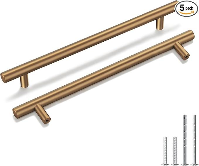 goldenwarm 5 Pack Champagne Bronze Cabinet Pulls Gold Cabinet Handles 7-1/2 inch(192mm) Champagne Drawer Pulls Brushed Bronze Drawer Handles Kitchen Bathroom Bedroom Dresser Furniture Hardware - ModernBath