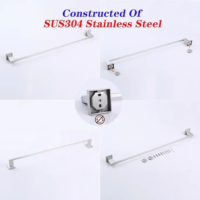 GERZWY 30 Inch Towel Bar Bathroom Wall Mounted Towel Rail, Stainless Steel Hand Towel Holder Brushed Finish JG1901A75-LS - ModernBath