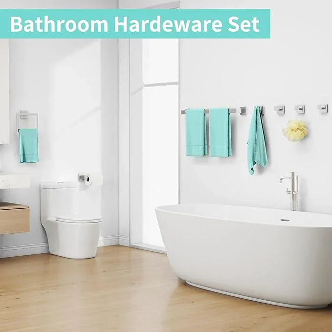 20-Piece Brushed Nickel Bathroom Hardware Set, 24 Inch Bath Towel Bar Set, Stainless Steel Wall Mounted Towel Rack for Bathroom - ModernBath