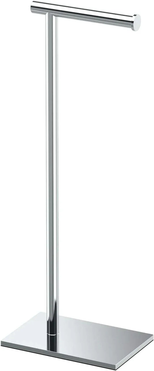 Gatco 1431C Modern Rectangle Base Freestanding Toilet Paper Holder, 21.25" Chrome with Weighted Base - ModernBath