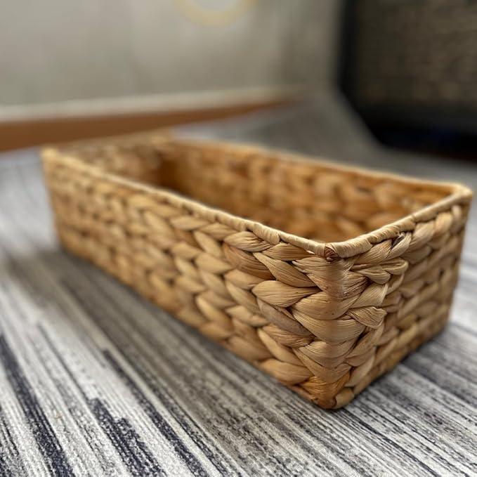 Set of 3 Wicker Toilet Paper Holders – Toilet Tank Basket, Back of Toilet Basket, Wicker Baskets for Storage and Decorative Bathroom Organization - ModernBath