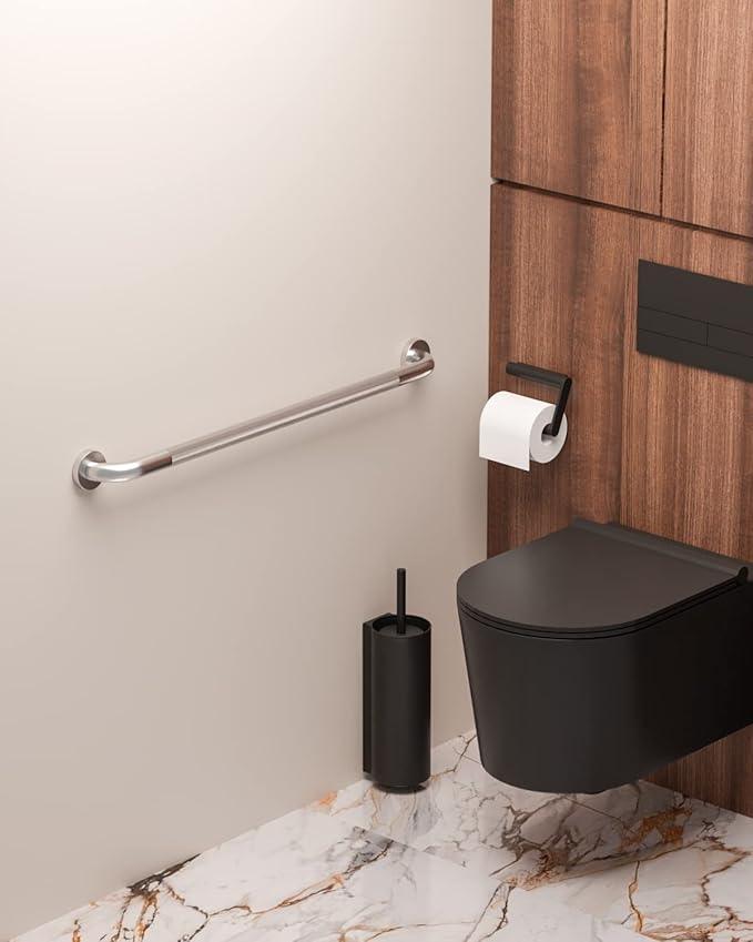 32 Inch Anti Slip Shower Grab Bar, Munzong Stainless Steel Bathroom Grab Bar, Satin Brushed Nickel Knurled Bathroom Balance Bar,Safety Hand Rail Support Handicap Elderly Senior Assist Bath Handle - ModernBath