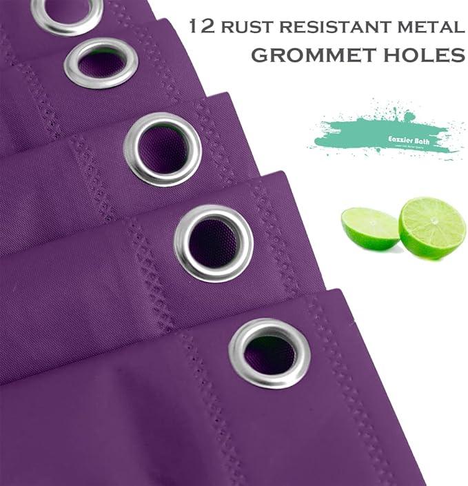Eazzier Bath Purple Plastic Shower Curtain Or Liner, 72x72 Inch Lightweight Purple Cuctus Plastic Bathroom Shower Showroom Inner Curtain with Rustproof Metal Grommet Holes and Weighted Magnets - ModernBath