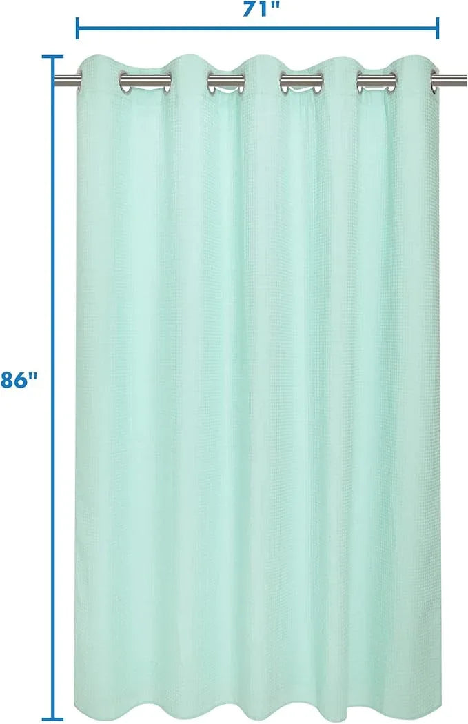 River Dream Hotel Grade No Hooks Needed Shower Curtain with Snap in Liner,Water Repellent, Machine Washable (Water Glass, 71"x86"(W/Liner)) - ModernBath