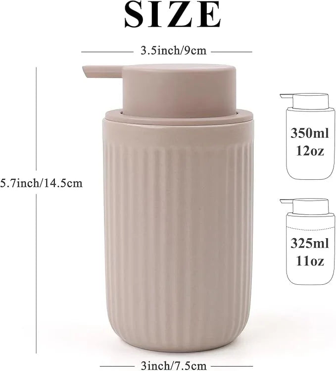 BosilunLife Foam Hand Soap Dispenser - Ceramic Foaming Soap Dispenser for Bathroom 12oz Refillable Liquid Lotion Soap Dispenser with Rust-Proof Foaming Pump for Countertop - ModernBath
