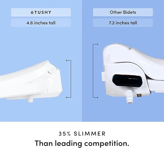 TUSHY Cloud Electronic Bidet Heated Toilet Seat | Instant Warm Water, Adjustable Air Dryer, Soft Close Lid and Seat & Night Light (Self Cleaning Nozzle and Water Filter), Elongated - ModernBath