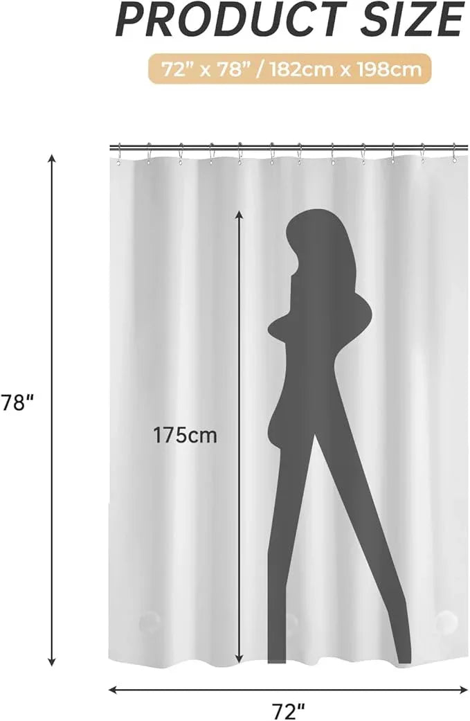 AmazerBath 78 Inch White Shower Curtain, 72 x 78 Plastic, Heavy Duty, Waterproof Thick PEVA with 3 Weighted Stones and 12 Rustproof Grommet Holes - ModernBath