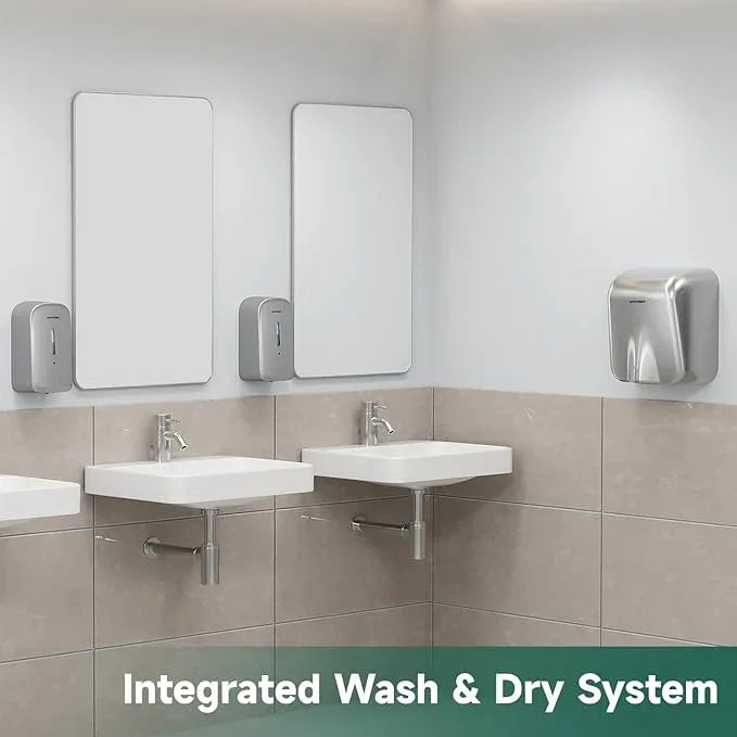 anydry Commercial Automatic Soap Dispenser Large 34oz/1000ml Capacity Wall-Mounted Touchless Liquid Dispenser for High-Traffic Restrooms, Offices, Hospitals Model AD1220S Silver - ModernBath