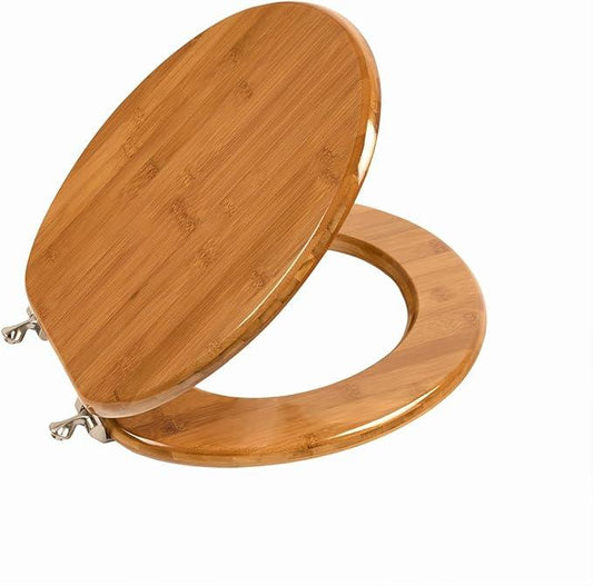 Toilet Seat, Solid Wood, Bamboo, High Gloss Finis, PIKLiDS (Round) - ModernBath