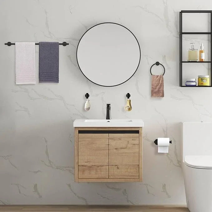 DUMDER Matte Black Bathroom Accessories Set,10-Piece Bathroom Hardware Set,SUS304 Stainless Steel Towel Bar Set-Wall Mounted Towel Bar,Towel Holder-23.6 Inch - ModernBath