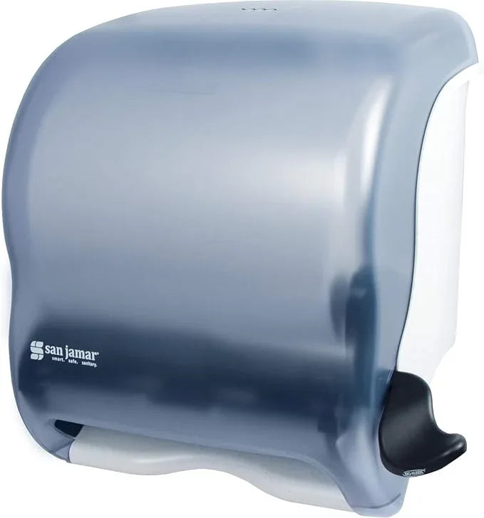 San Jamar Classic Element Paper Towel Dispenser Fits All Core Sizes with Lever for Bathroom, Kitchens, and Restaurants, Plastic, 8.5 x 12.5 x 12.75 Inches, Arctic Blue - ModernBath