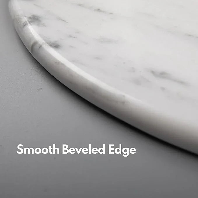 Lovdeco 2 Pcs Carrara Marble Corner Shower Shelf, Polished 9" Round Edge Corner Shelves for Bathroom, Shower, 2 Piece - ModernBath