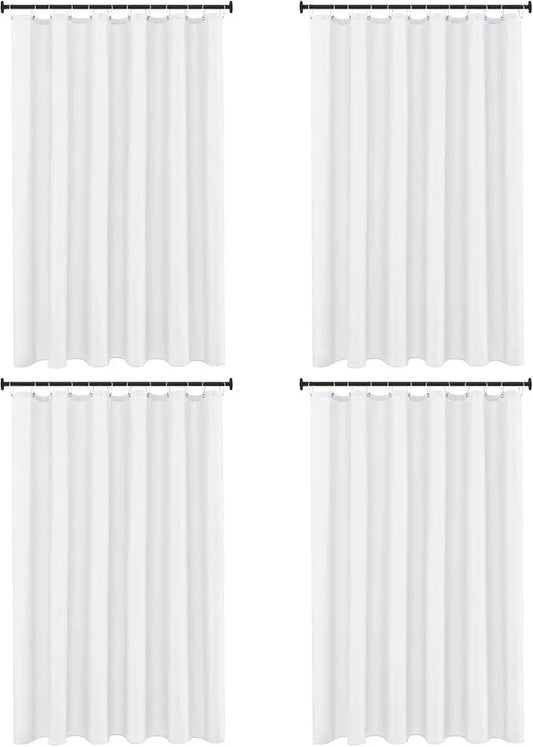 Biscaynebay Fabric Shower Curtain Liner 72x72 Inch-4 Packs White Water Resistant Bathroom Curtains-Hotel Soild Polyester Shower Liners Washable with Magnets - ModernBath