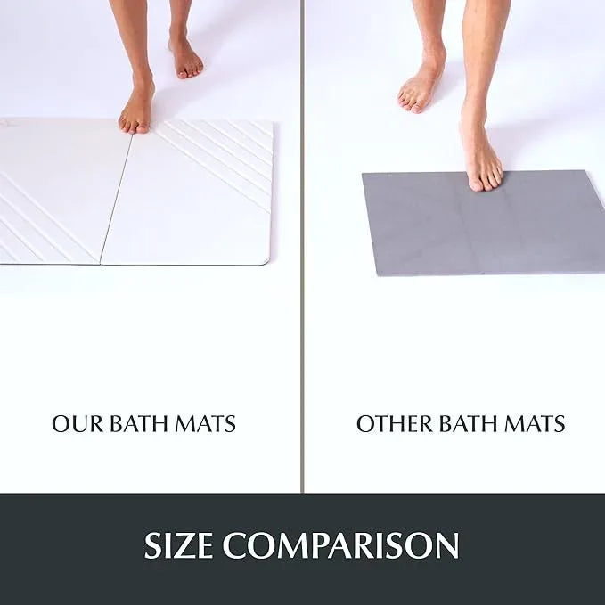 Water Stone Quick-Drying Bath Mat, Large Off-White (30.7”x23.6”), Eco-Friendly, Non-Slip, Super Absorbent Bathroom Rug, Fast Drying Floor Mat for Shower - ModernBath