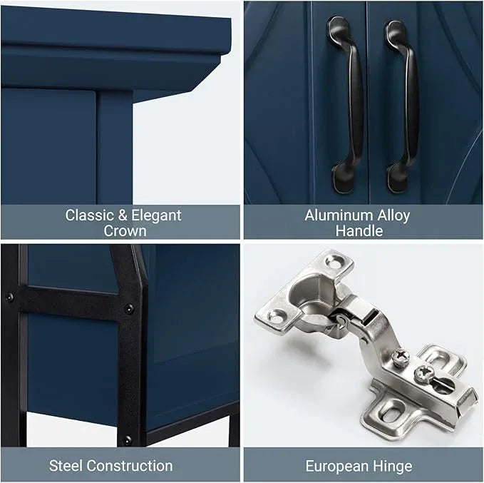 Over The Toilet Storage Cabinet, Over Toilet Bathroom Organizer with Doors Above Toilet Storage Cabinet Spacesaver Rack Behind Toilet Bathroom Organizer Over The Toilet Storage (Ultramarine) - ModernBath
