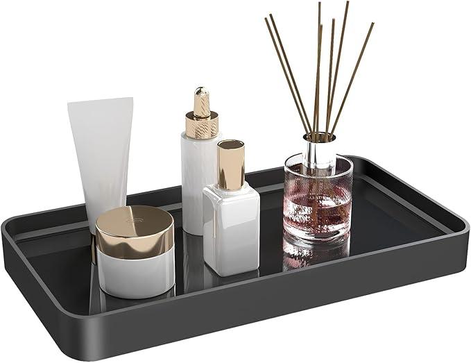 YUMORE Counter Organizer for Bathroom Decor,Bathroom Organizer Countertop,Tempered Glass Storage Shelves, Makeup Tray for Vanity & Bathtub (1 Tier-Pro Max) - ModernBath