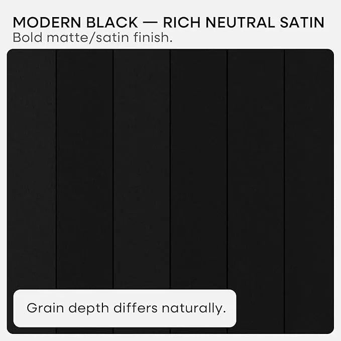 Homeforia Black Floating Shelf 48 inches, High End Solid Real Wood 48 inch Long Floating Shelves for Wall, Black Wooden 48inch Large Floating Shelves, Heavy Duty Bracket, 48 X 6.5 X 1.75 in, Set of 3 - ModernBath