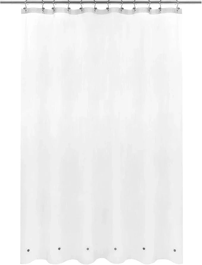 Barossa Design Extra Long Shower Curtain Liner with 6 Magnets - 72" x 84" XL, Waterproof PEVA Shower Liner for Bathroom, PVC Free, Metal Grommets - Frost, 72x84 - ModernBath