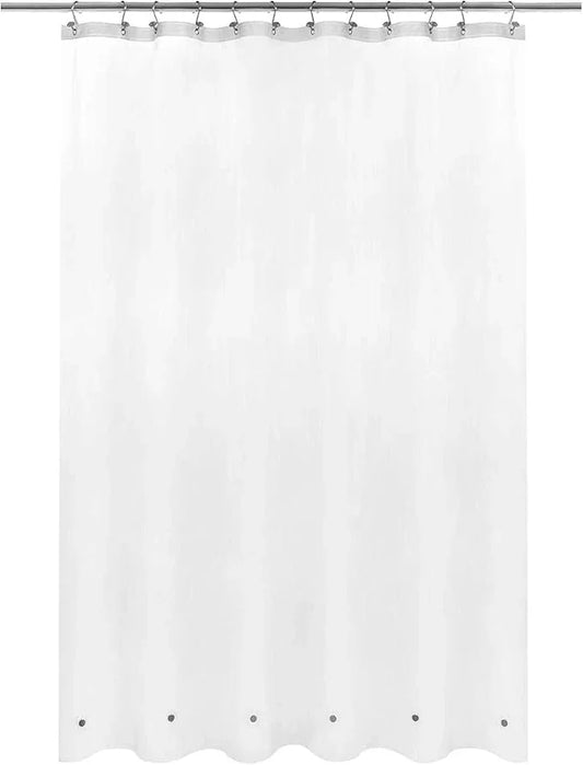 Barossa Design Extra Long Shower Curtain Liner with 6 Magnets - 72" x 84" XL, Waterproof PEVA Shower Liner for Bathroom, PVC Free, Metal Grommets - Frost, 72x84 - ModernBath