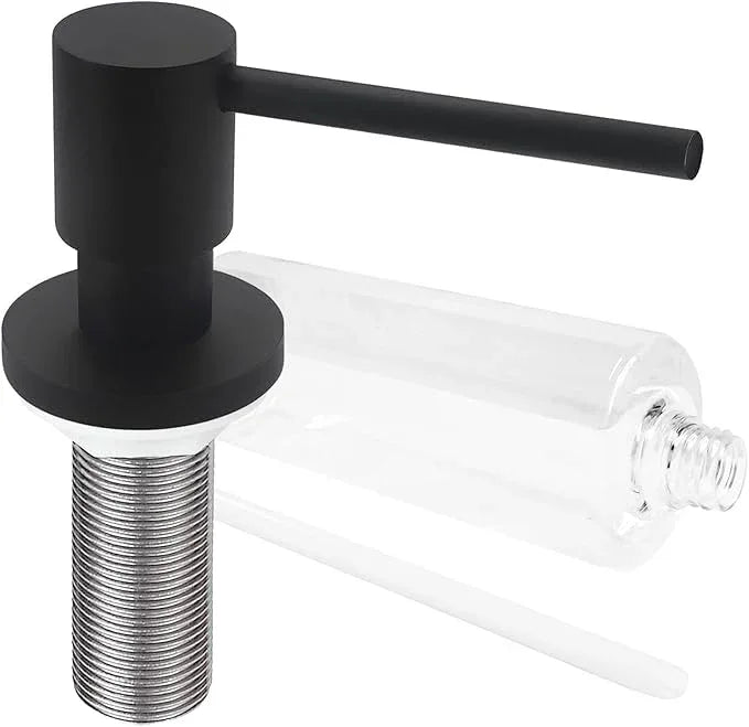 EADOT Deck Mounted Brass Kitchen Sink Soap Dispenser or Lotion Dispenser with 17OZ Above The Sink Refillable Bottle(Matte Black) - ModernBath