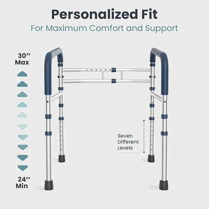 PELEGON Toilet Safety Rails (350 lb) - Adjustable Toilet Safety Frame & Rails, Toilet Safety Rail for Elderly Adults, Toilet Handles for Seniors, Toilet Bars for Elderly & Handicap - ModernBath