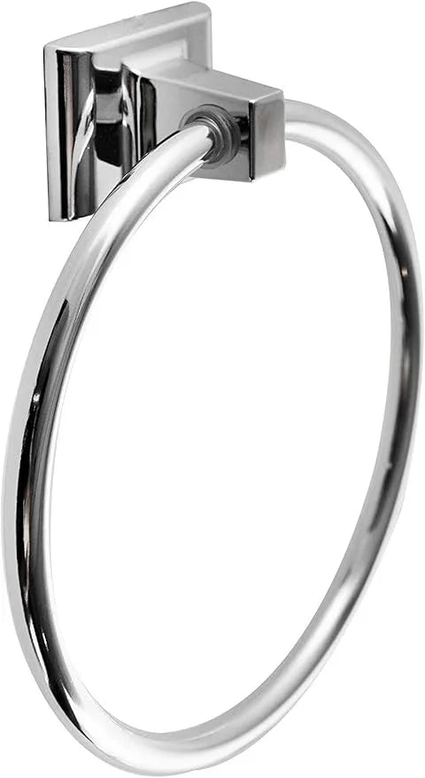 SENTO Cellar Classic Bathroom Accessories Set, Heavy Duty Metal Bath Hardware Set Wall Mounted, Includes Robe Hook, Standard Toilet Paper Holder, Towel Ring, 24” Towel Bar (4-Piece, Polished Chrome) - ModernBath