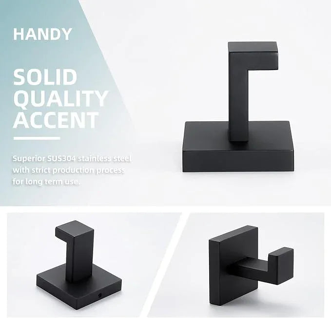 Angle Simple Towel Hook Matte Black, SUS 304 Stainless Steel Coat Robe Hook, Bathroom Hand Towel Hanger for Wall - ModernBath