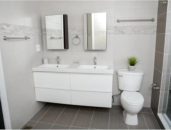 Amazon Basics 5 Piece, Satin Nickel AB-BR817-SN Bathroom Hardware Set, Variety Pack - ModernBath