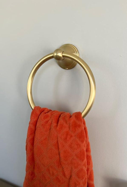 Towel Ring for Bathroom, Brusehd Light Gold Hand Towel Holder 1 Pack, Bathroom Accessories and Towel Racks for Bathroom Wall Mount - ModernBath