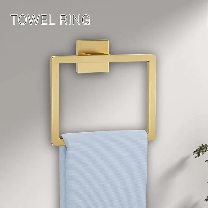 Brushed Gold Towel Bar Set Towel Holder Set,10-Piece Gold Bathroom Hardware Accessories Set,Stainless Steel Towel Rack Set for Bathroom Wall-Mounted,23.6-Inch - ModernBath