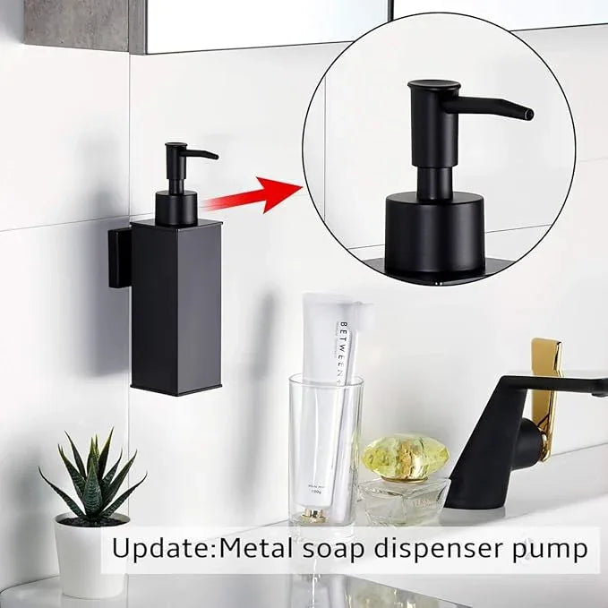 BGL Soap Dispenser Stainless Steel 304 Wall Mount Black Liquid and Soap Dispenser for Kitchen and Bathroom - ModernBath