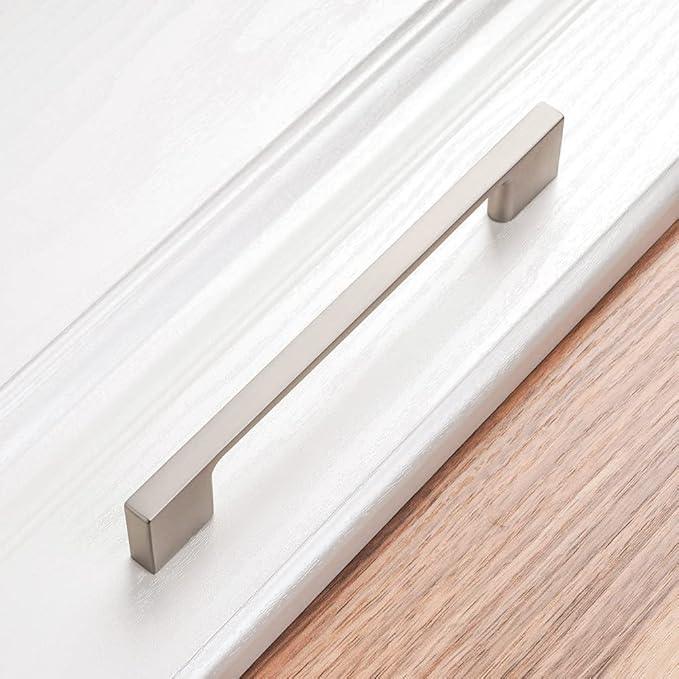 KOOFIZO 30 Pack 5 Inch Brushed Nickel Kitchen Cabinet Pulls Stain Nickel Cabinet Handles Silver Cabinet Hardware for Kitchen Cabinets Drawer P01 Dresser Cupboard Bedroom Bathroom - ModernBath
