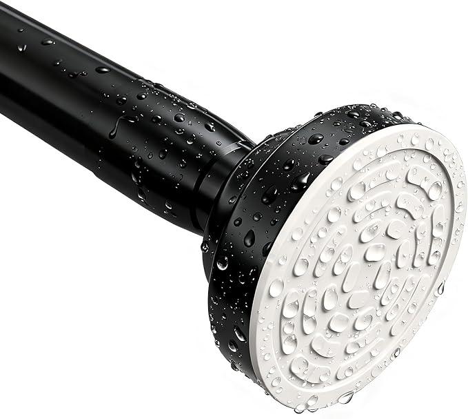 Umimile Shower Curtain Rod, 1 Inch Diameter Adjustable Spring Tension Curtain Rod, 304 Stainless Steel Shower Rod for Bathroom, Windows, Never Rust Non-Slip (Black, 57-100”) - ModernBath