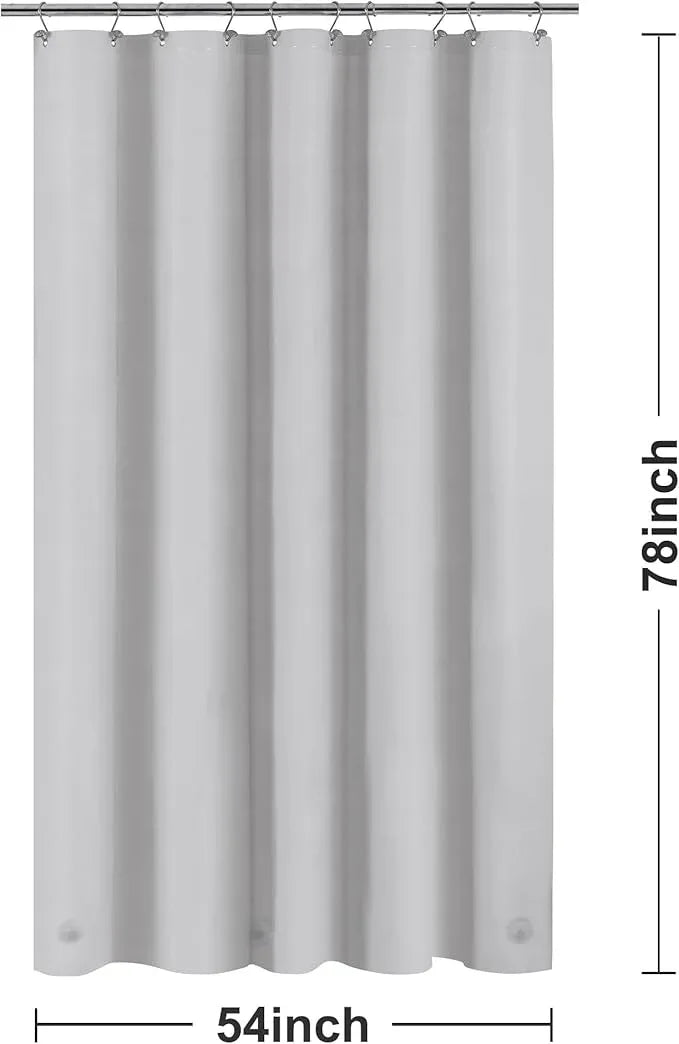 Barossa Design 54W x 78H Stall Shower Curtain Liner Silver Gray - Waterproof Lightweight PEVA Plastic Shower Liner with 3 Magnets & Metal Grommets - Gray Silver - ModernBath